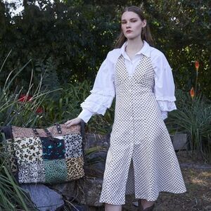 Myra Bag Handmade Lambent Leather & Hairon Upcycled Canvas & Cowhide Leather